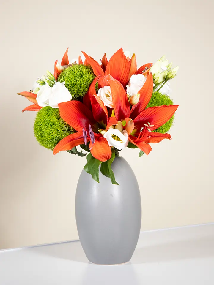 Bouquet gerbere arancio in vaso